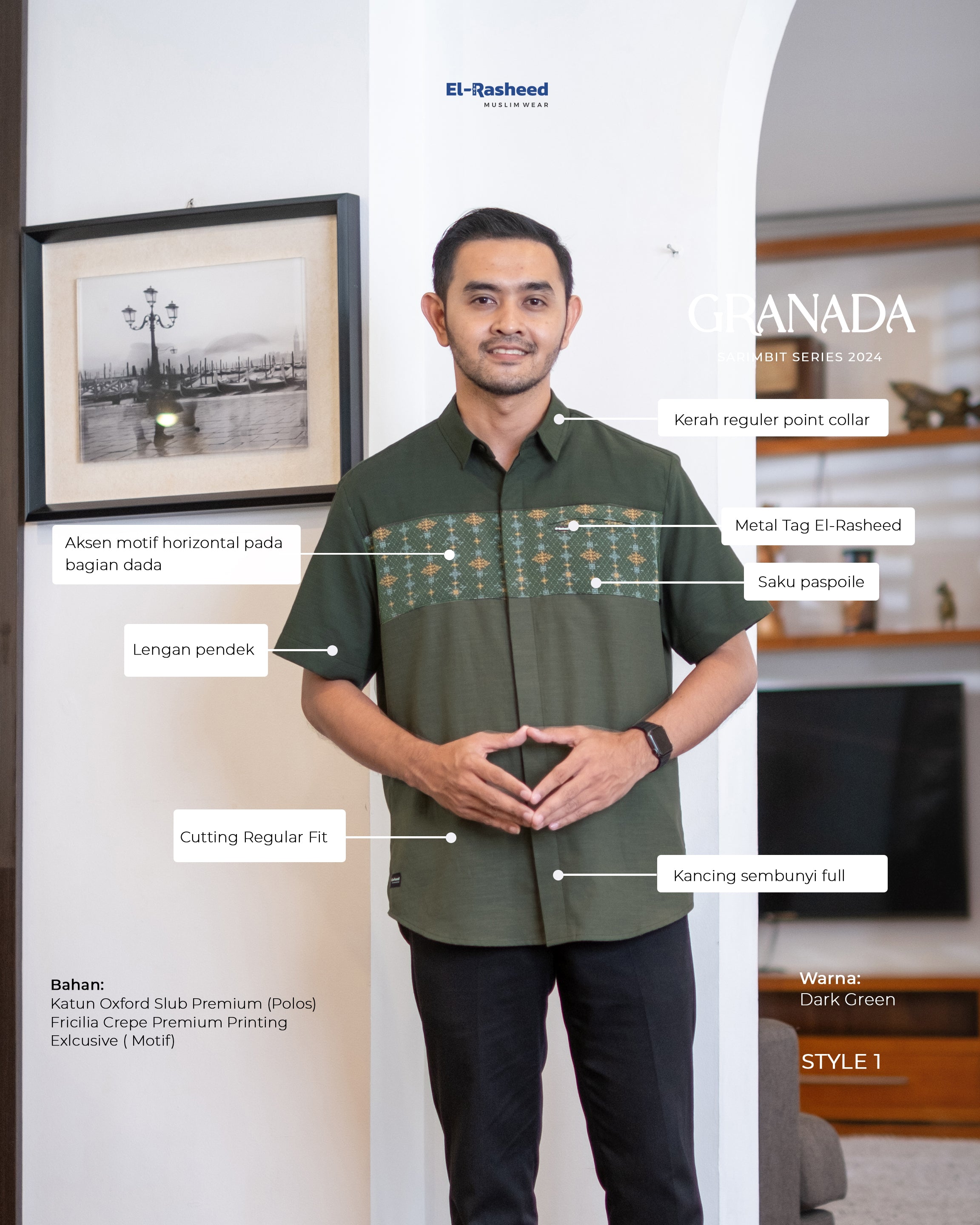 GRANADA KEMEJA STYLE 1 (LENGAN PENDEK)